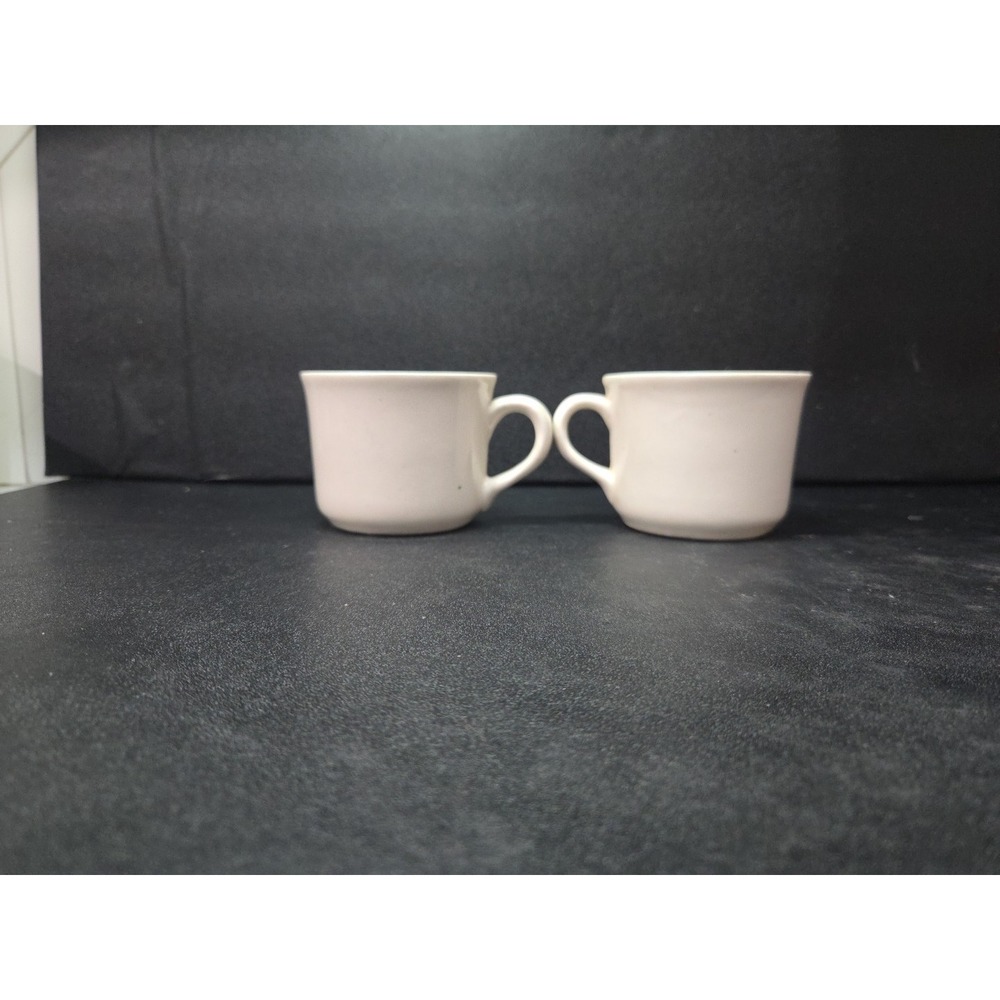 Restaurant Beige Coffee Mugs, Set Of 2, Vintage Cream Mugs, Classic Collectibles